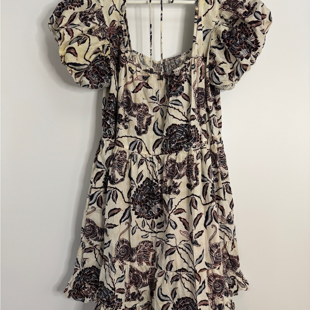 House of Harlow 1960 • Floral Cream Puff Sleeve Mini Dress - Picture 4 of 6